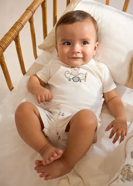 Newborn Boy Shorts and Teddy Bear T-shirt Set Ref. 26-01275-036