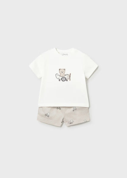 Newborn Boy Shorts and Teddy Bear T-shirt Set Ref. 26-01275-036