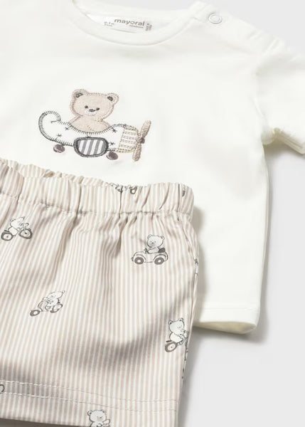 Newborn Boy Shorts and Teddy Bear T-shirt Set Ref. 26-01275-036