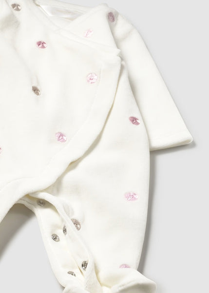 Newborn Girl 2-Piece Velour One Piece Set Ref. 15-02706-11