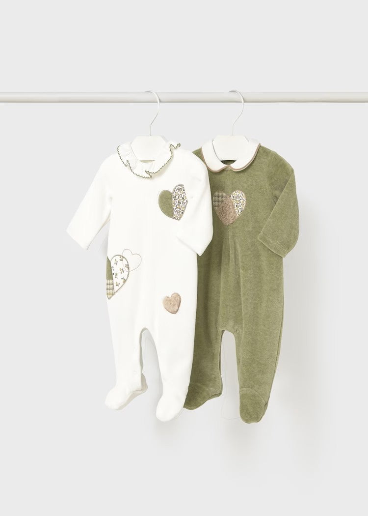 Newborn Girl 2-Piece Velour One Piece Set Ref. 15-02702-85