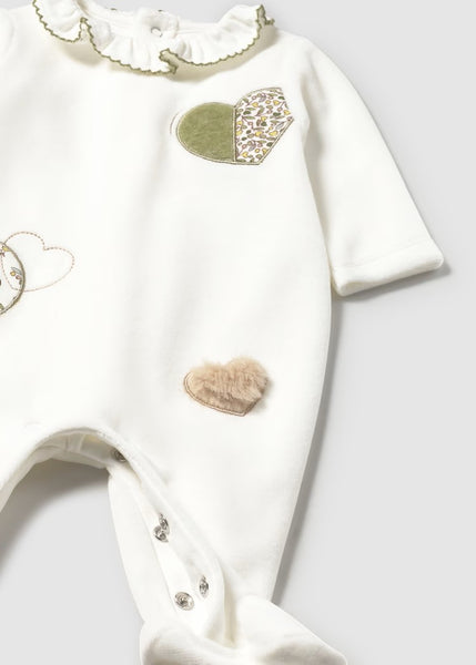 Newborn Girl 2-Piece Velour One Piece Set Ref. 15-02702-85