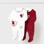 Newborn Girl 2-Piece Velour One Piece Set Ref. 15-2702-87
