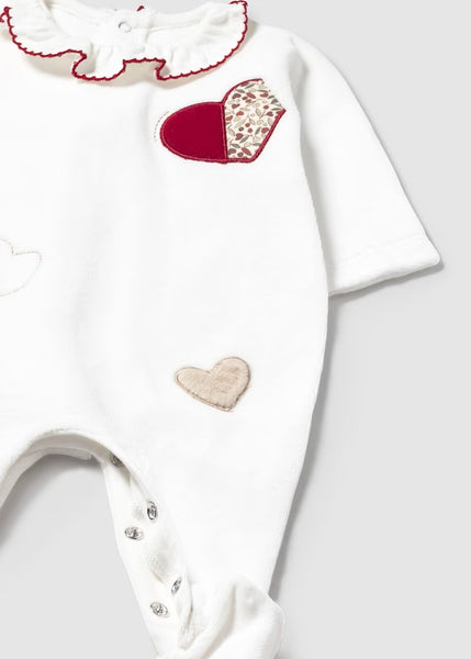 Newborn Girl 2-Piece Velour One Piece Set Ref. 15-2702-87