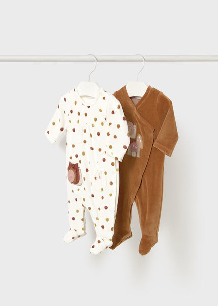 Newborn Girl 2-Piece Velour One Piece Set Ref. 15-02706-010