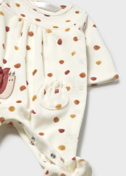 Newborn Girl 2-Piece Velour One Piece Set Ref. 15-02706-010