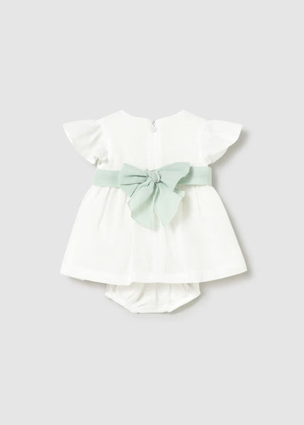 Newborn Girl Dress with Floral Sash and Bloomers Ref. 26-1886-48