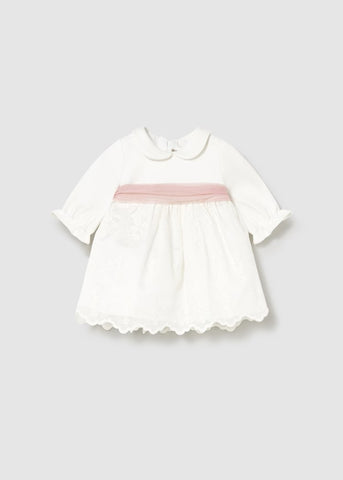 Embroidered matching dress for newborn baby Ref.  25-2818-01