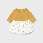 Newborn combined knit and flower dress Ref. 25-2821-045