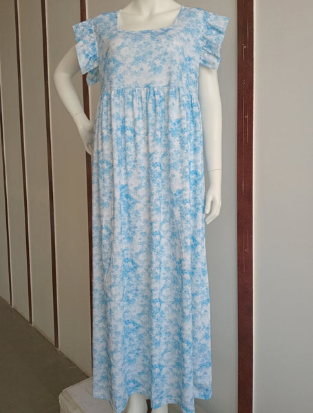 Women's cotton floral dress Bue P836
