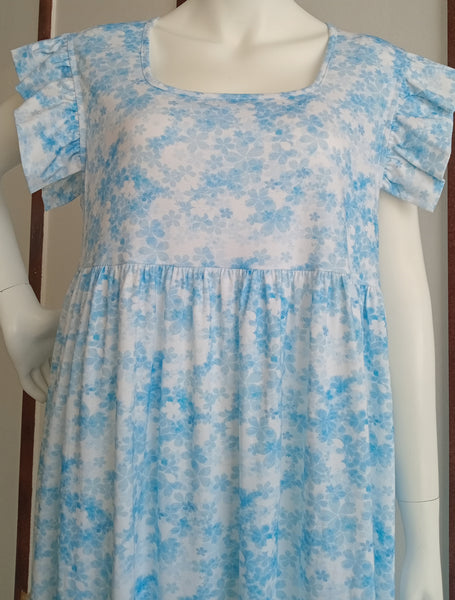 Women's cotton floral dress Bue P836