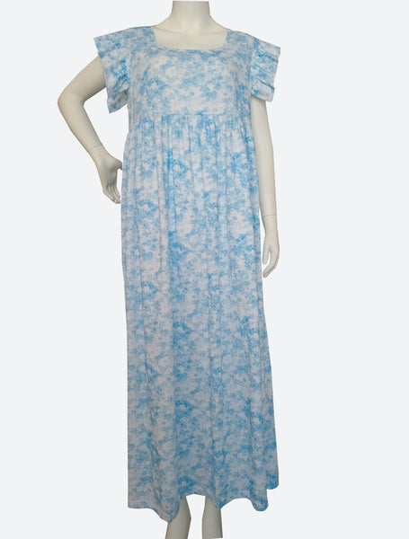 Women's cotton floral dress Bue P836