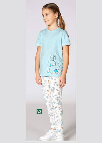 Turkish girls' pajamas, blouse with long pants 3340