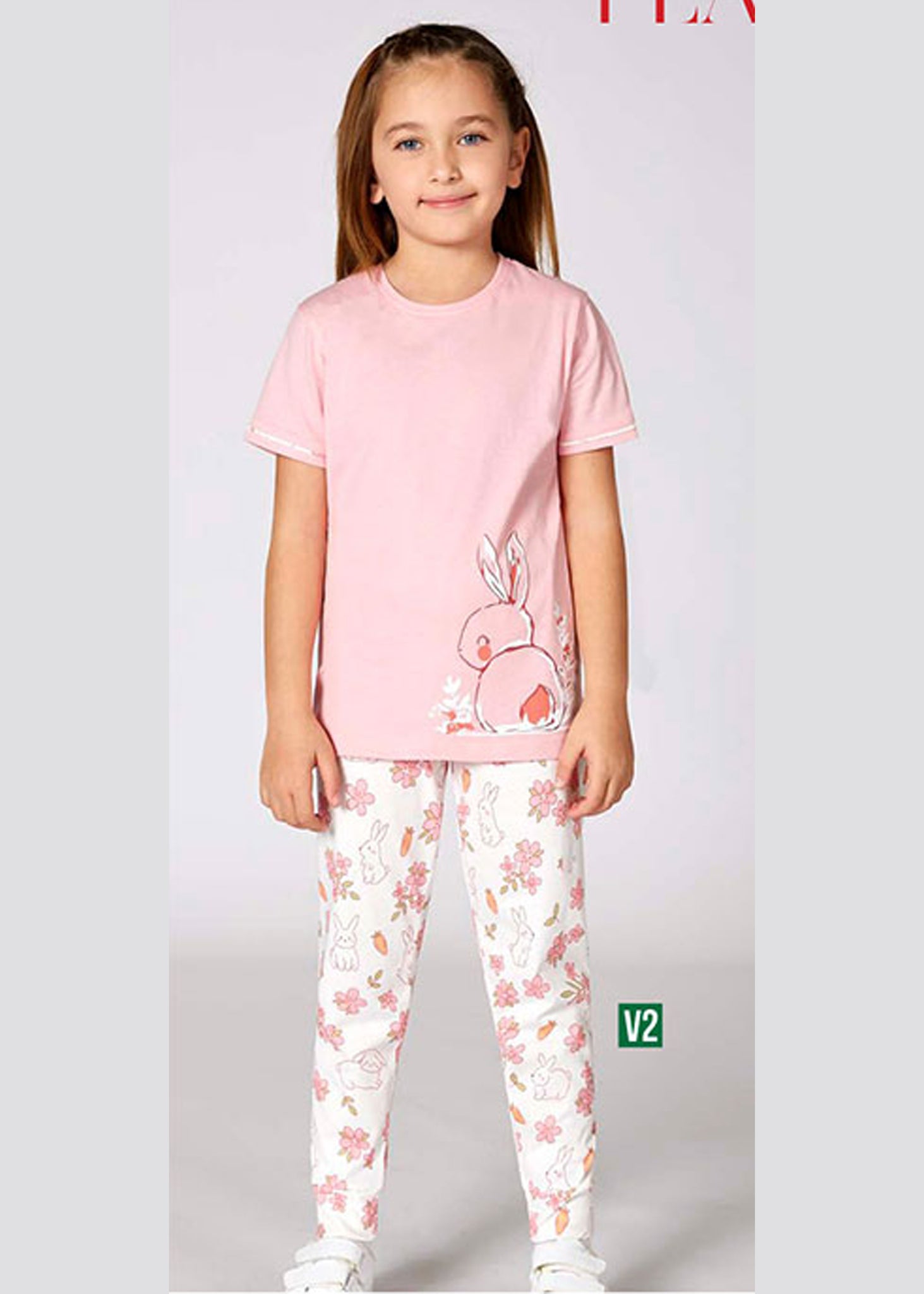 Turkish girls' pajamas, blouse with long pants 3340