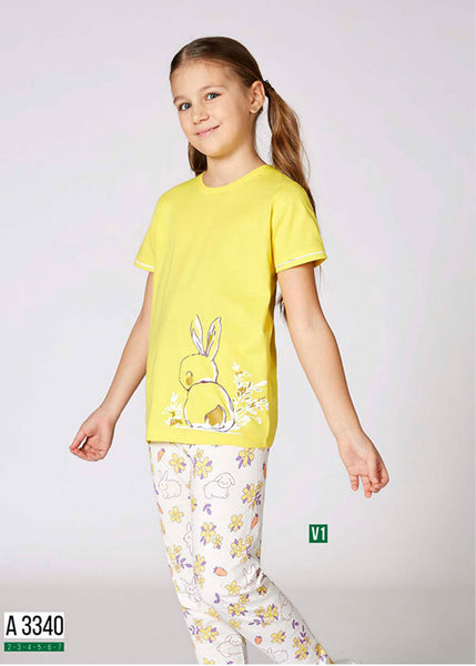 Turkish girls' pajamas, blouse with long pants 3340