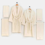 Pastoral Patehpaisley 6-Piece Robe Set – Women & Men | Cream & Cream
