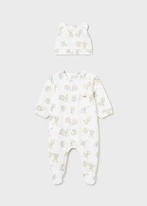 Newborn Better Cotton Long Romper with Hat Ref.  24-01721-090