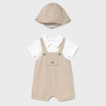 Newborn mock overall romper with hat Ref.  25-01605-050
