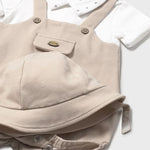 Newborn mock overall romper with hat Ref.  25-01605-050