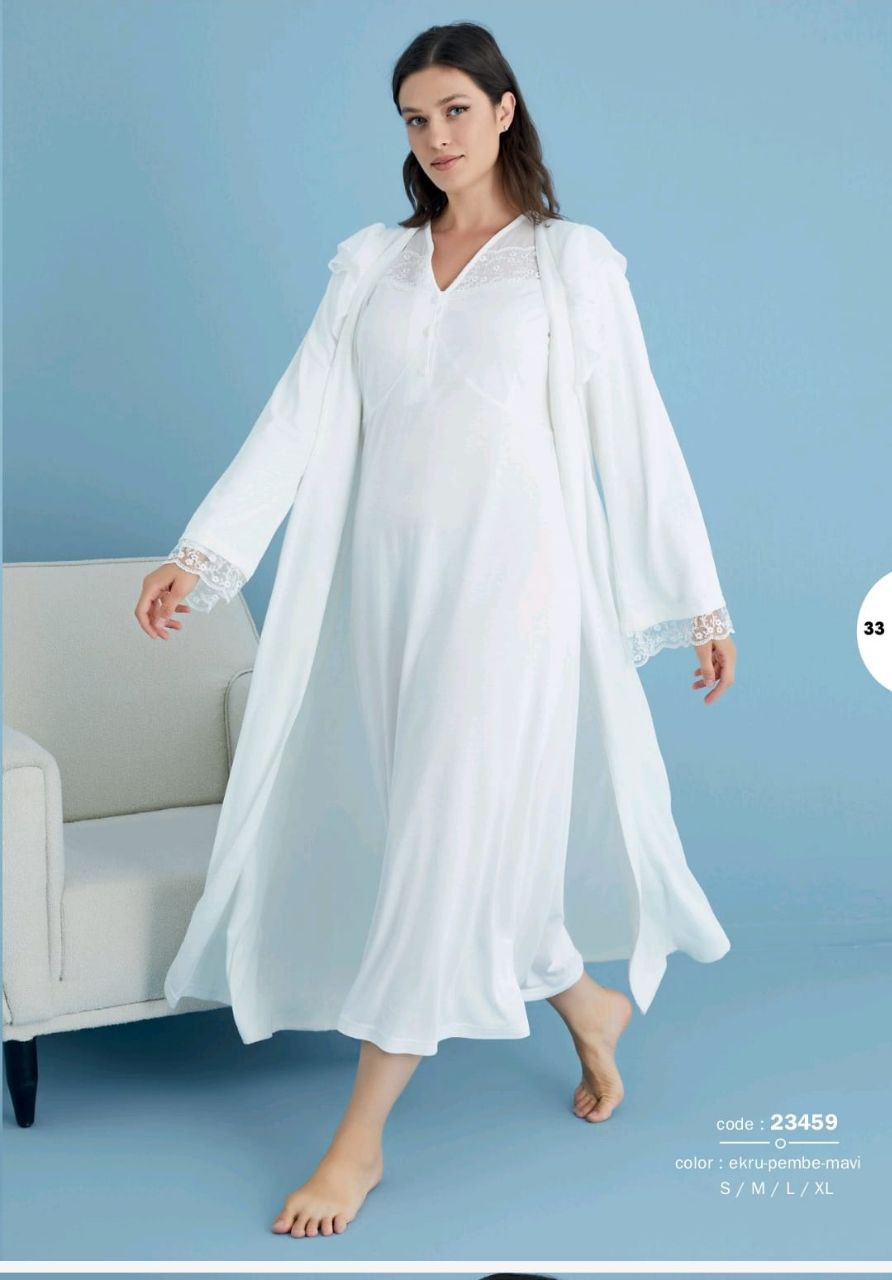 Women's cotton dress with a soft touch robe 23459