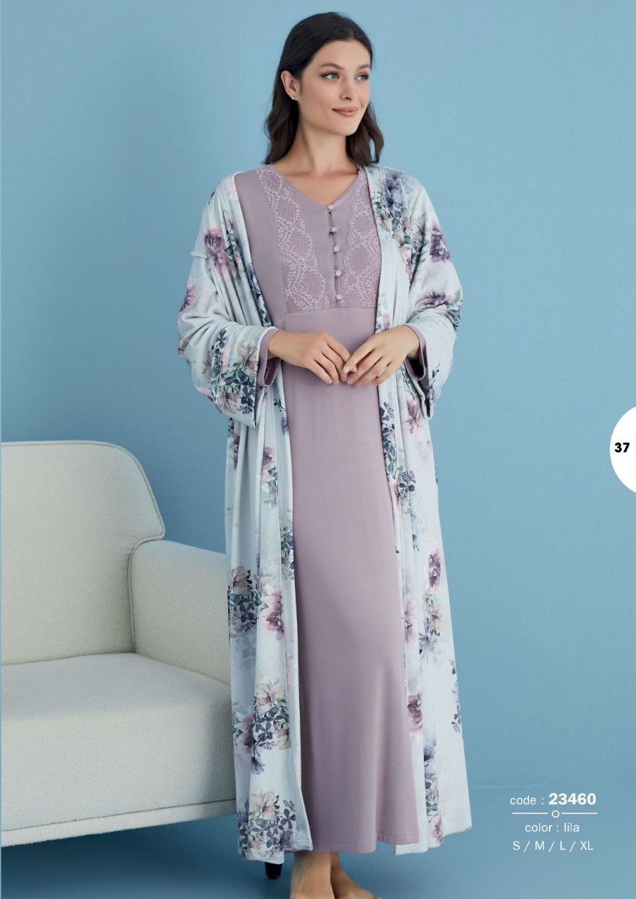 Women's cotton dress with a soft touch robe 23460