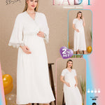 Women's shirt and long robe set 2000