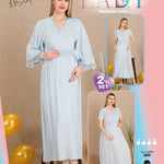 Women's shirt and long robe set 2000