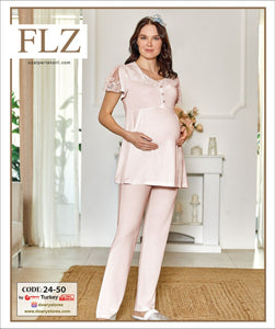 POSTPARTUM SHORT SLEEVE PAJAMA SET FLZ 24-50