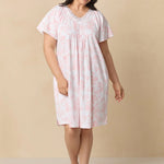 Coral Toile Flutter Sleeve Short Cotton Knit Nightgown 22672-817