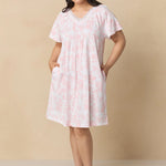 Coral Toile Flutter Sleeve Short Cotton Knit Nightgown 22672-817