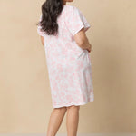 Coral Toile Flutter Sleeve Short Cotton Knit Nightgown 22672-817