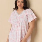 Coral Toile Flutter Sleeve Short Cotton Knit Nightgown 22672-817