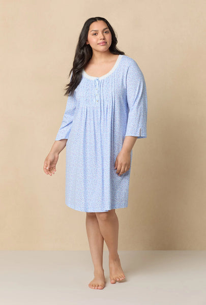 Dreamy Ditsy 3/4 Sleeve Cotton Short Nightgown 22678-469