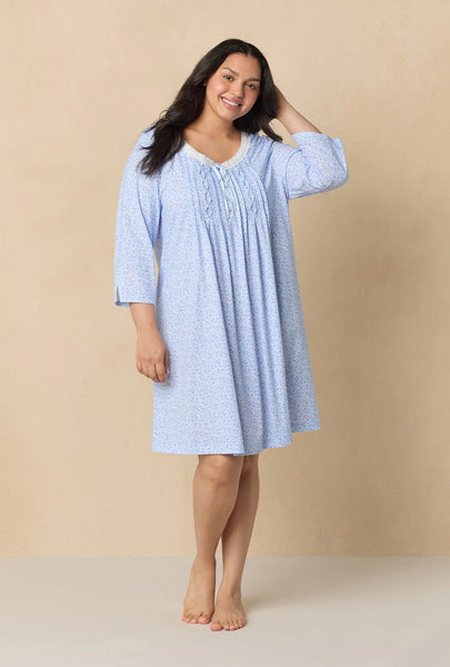 Dreamy Ditsy 3/4 Sleeve Cotton Short Nightgown 22678-469