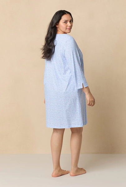 Dreamy Ditsy 3/4 Sleeve Cotton Short Nightgown 22678-469