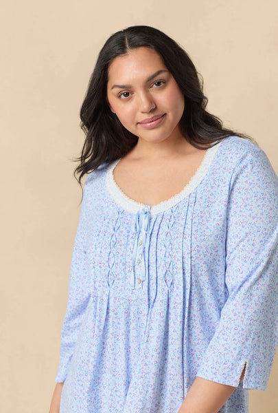 Dreamy Ditsy 3/4 Sleeve Cotton Short Nightgown 22678-469