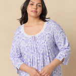 Purple Paisley 3/4 Sleeve Cotton Short Nightgown 22678-520