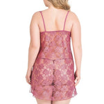 Primoda Plus Size Dusty Rose Short Tulle Nightgown 3024