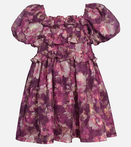 Lea Chiffon Puff Sleeve Dress 12993