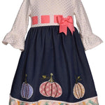 Bonnie Jane Girls Pumpkin Embroidered Dress12732