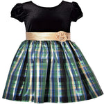VELVET GREEN PLAID" Taffeta Holiday Dress10632