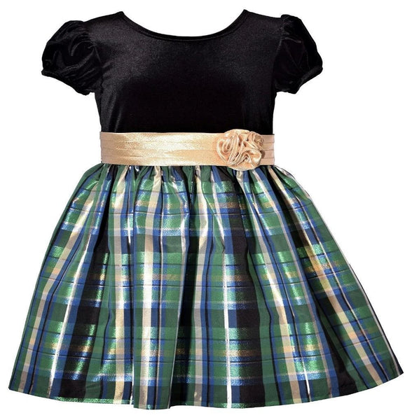 VELVET GREEN PLAID" Taffeta Holiday Dress10632
