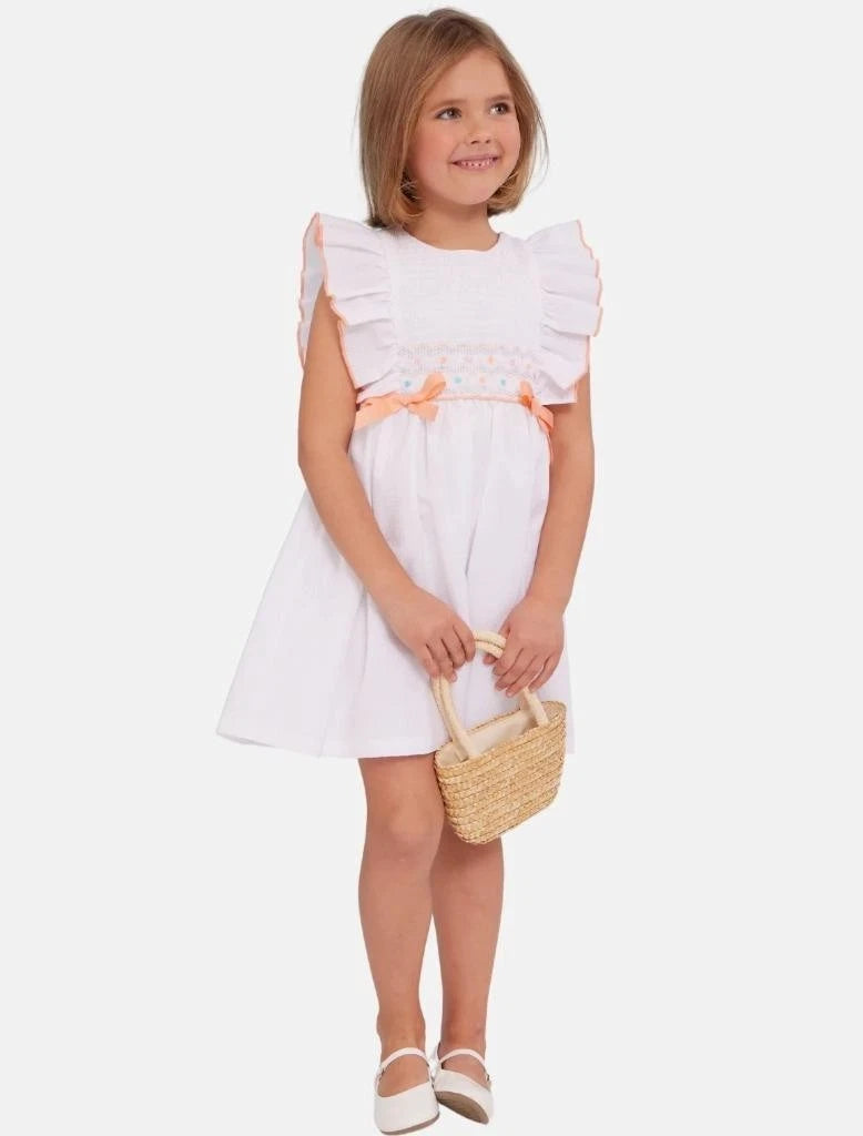 WHITE PEACH SMOCKED R3-12052