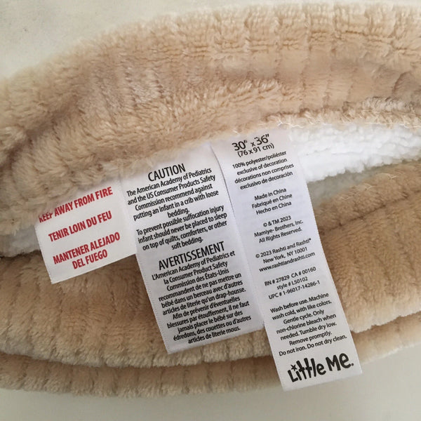 NEW Baby Blanket and Bear Stuffed Animal Set Sherpa Reverse Baby Gift Little Me 50102