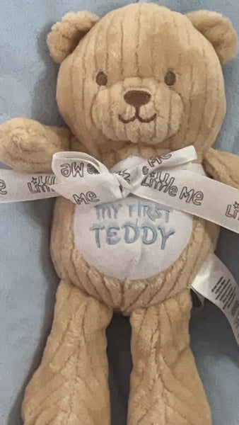 LARGE BLANKET & MY FIRST TEDDY , Little Me, Baby Boy Blue 50101