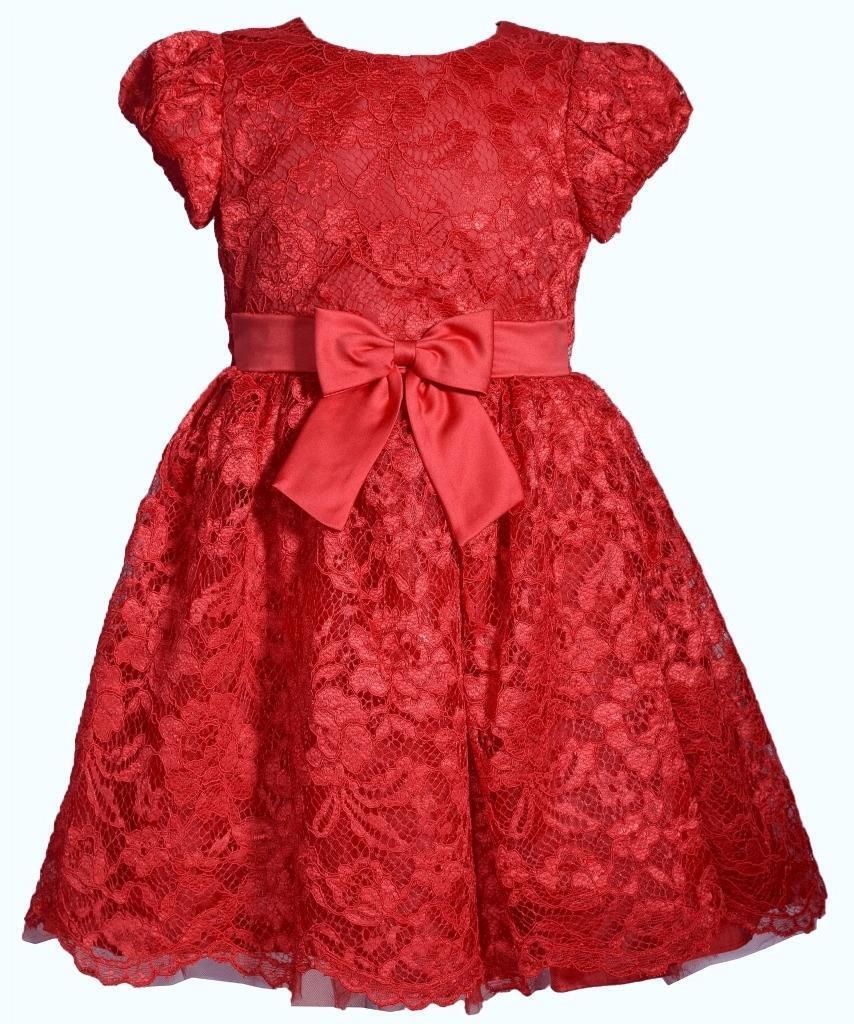 NEW Bonnie Jean Girls Size 6X "RED EMBROIDERED" Lace Mikado Bow Dress NWT 11880