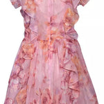 NEW Bonnie Jean Girls Size 16 "PINK PEACH FLORAL CHIFFON" Ruffle Dress NWT 12640