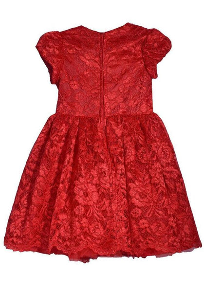 NEW Bonnie Jean Girls Size 6X "RED EMBROIDERED" Lace Mikado Bow Dress NWT 11880