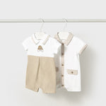Set of 2 short rompers with a newborn neck Ref.  25-01705-063