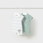 Set of 2 short newborn rompers Ref.  25-01707-011